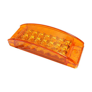 GF-8025 Amber 2＂ X 6＂ Rectangular LED Marker Light Turn Signal Light  12V/24V, LED Trailer Clearance And Side Marker Lights, Aux Stop Turn Tail Lights, 21 Diodes, 3 Wire, Dual Functions